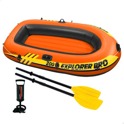 Bote hinchable Intex Explorer Pro 200 con remos y bomba 58357